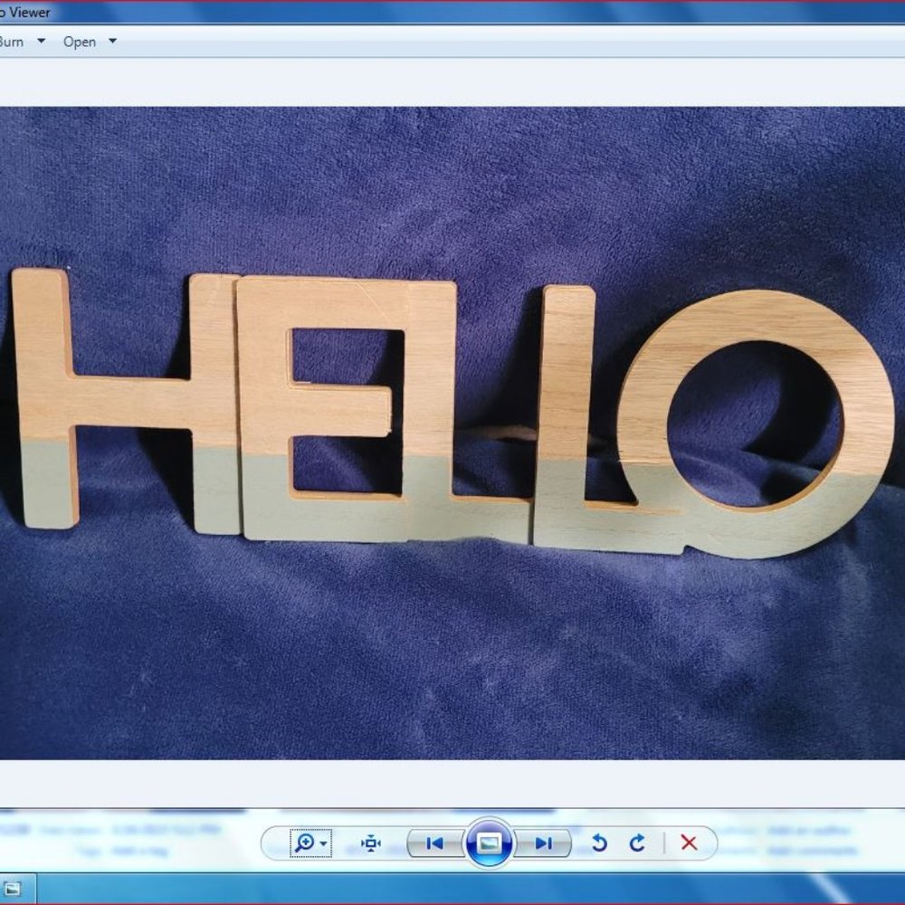 "HELLO" Cut Out Wooden Letter Hang-up Sign